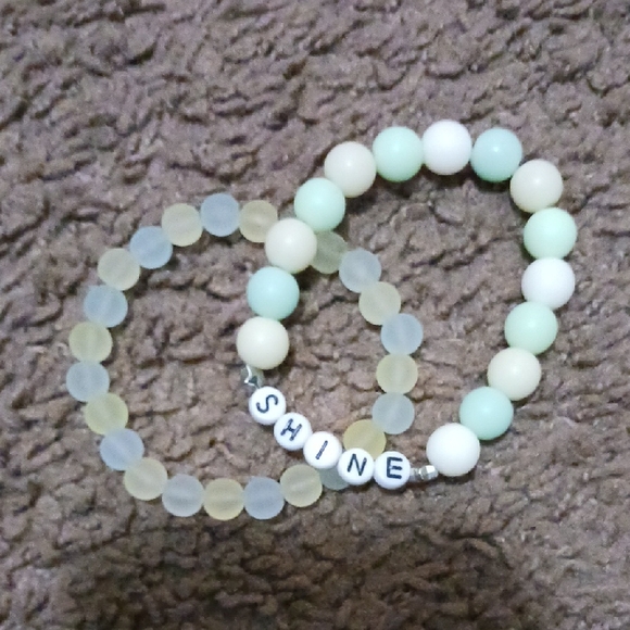 Jewelry - Pastel Beaded Bracelet Set Made By Hand